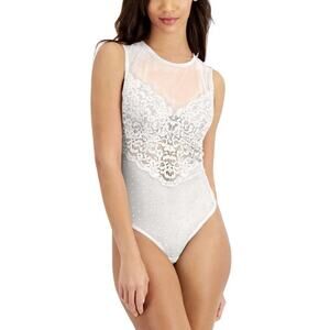 New INC International Concepts Sz Large Bodysuit Cupped Swiss Dot Thong NWT